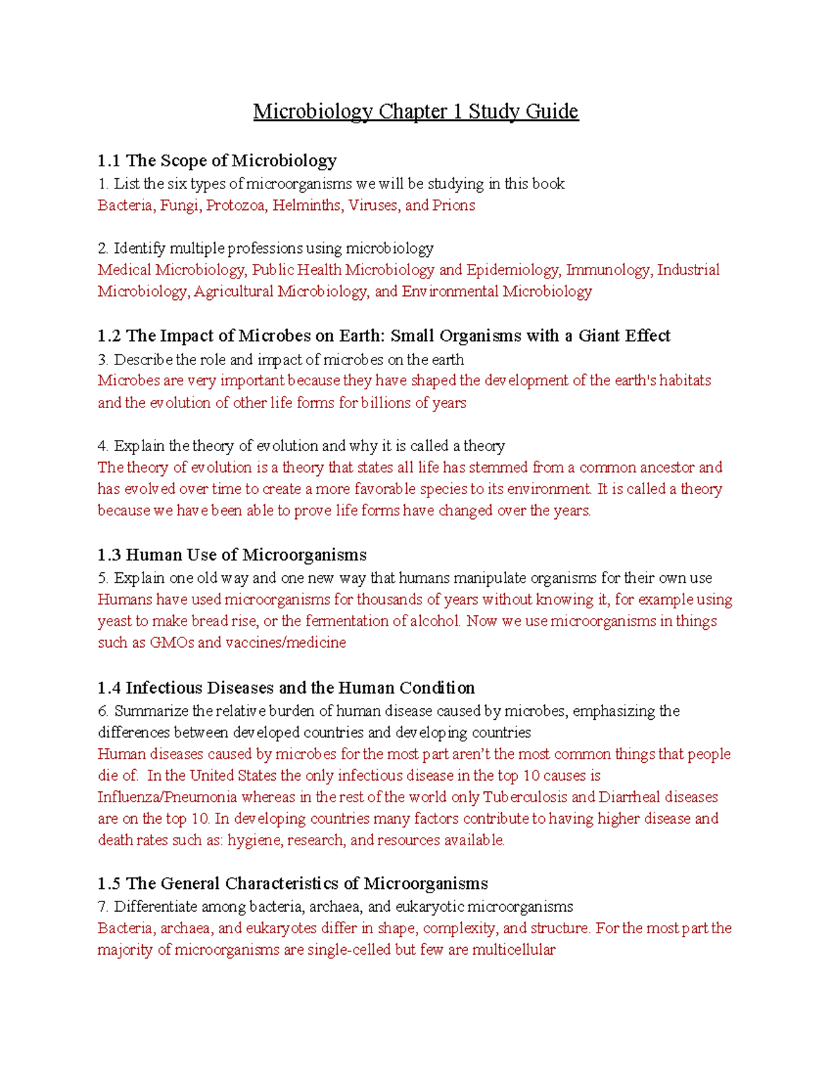 BIOL 257 Chapters 1 Key Concepts Study Guide - Microbiology Chapter 1 ...