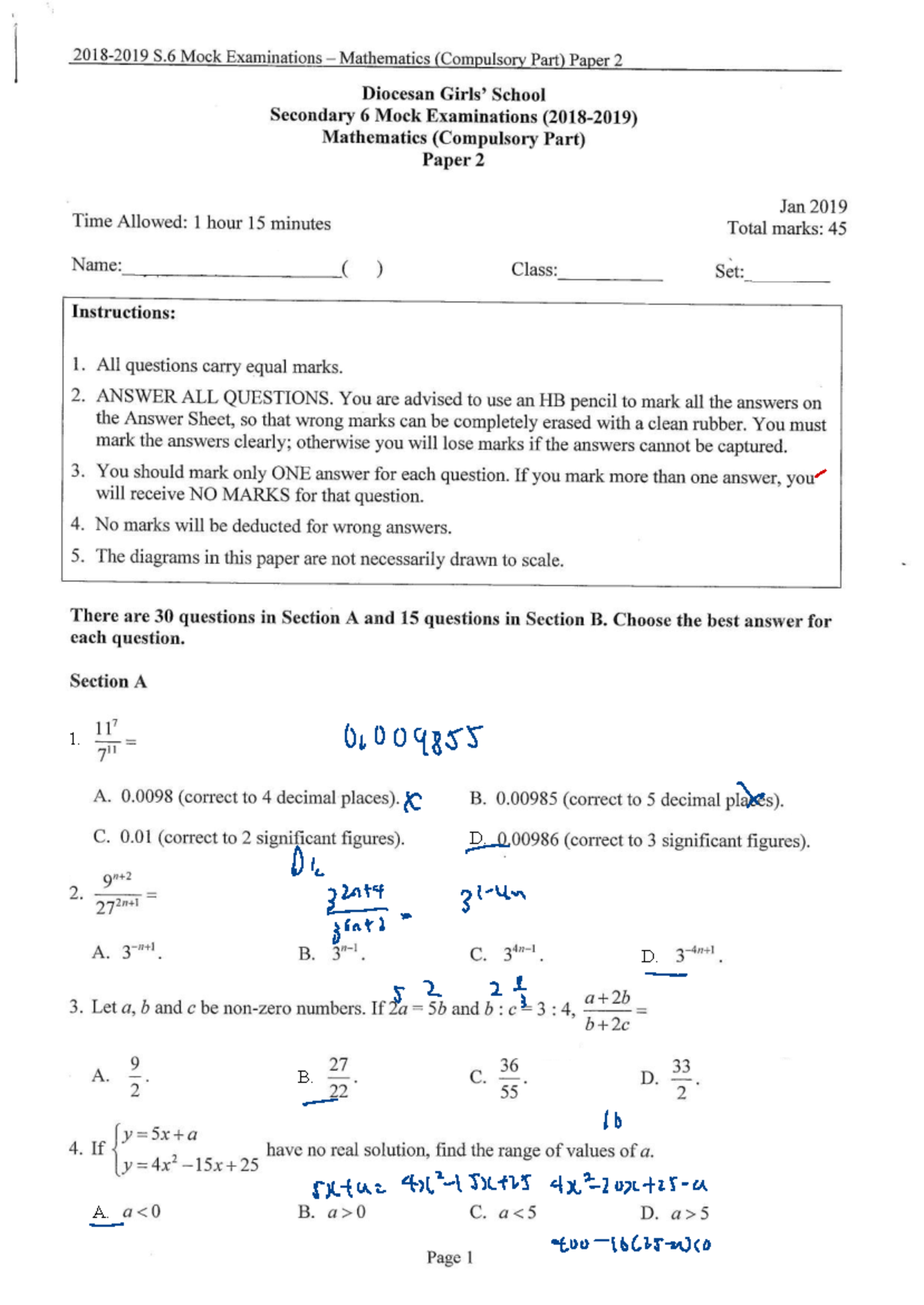 Math P2 - Practice Questions and Solutions - Studocu