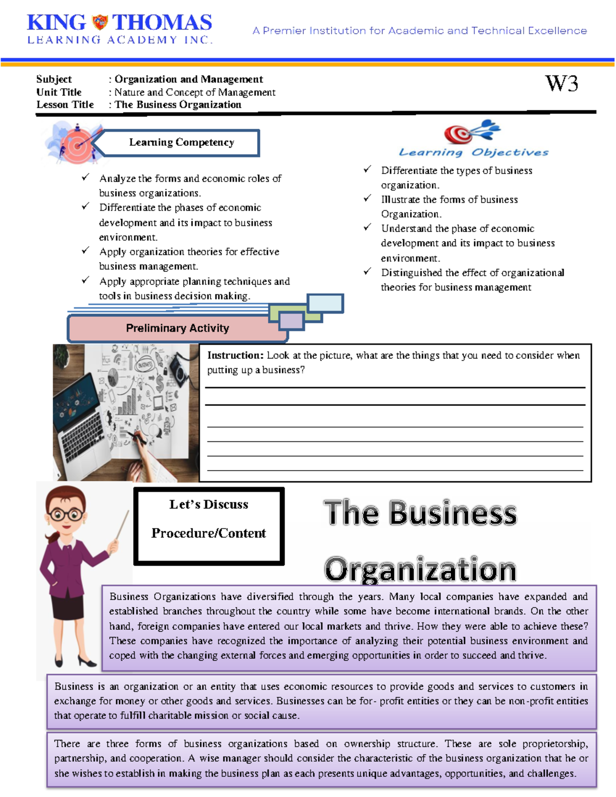Module W3 OM 24 25 - Organization & Management: Business Structures ...
