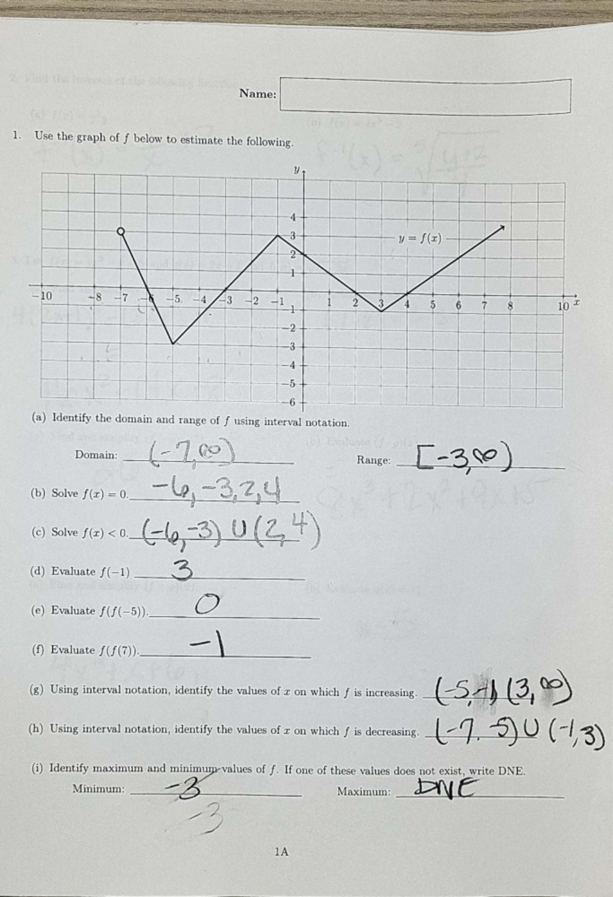 Math 101: Functions and Transformations Practice - Studocu