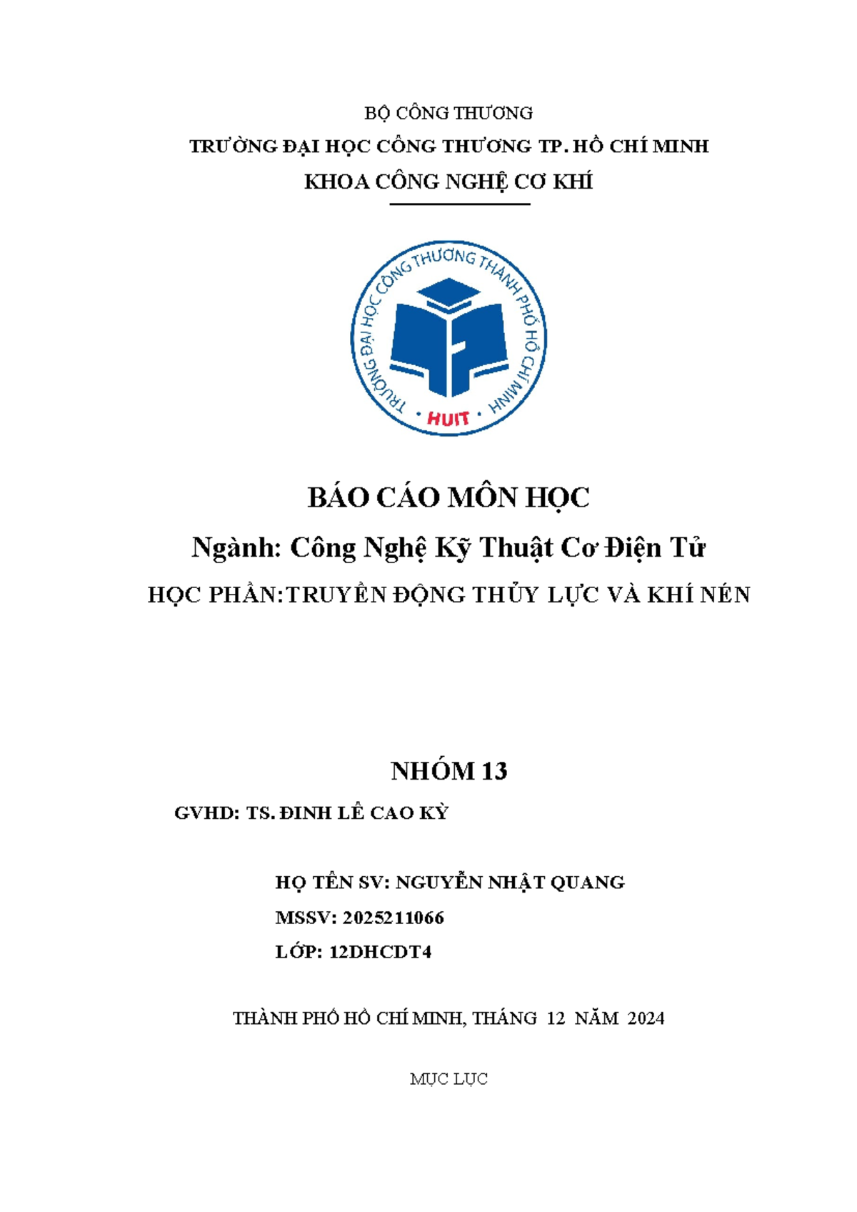 TLKN T3 N13 Nguyen NHAT Quang Baocao - BỘ CÔNG THƯƠNG TRƯỜNG ĐẠI HỌC ...