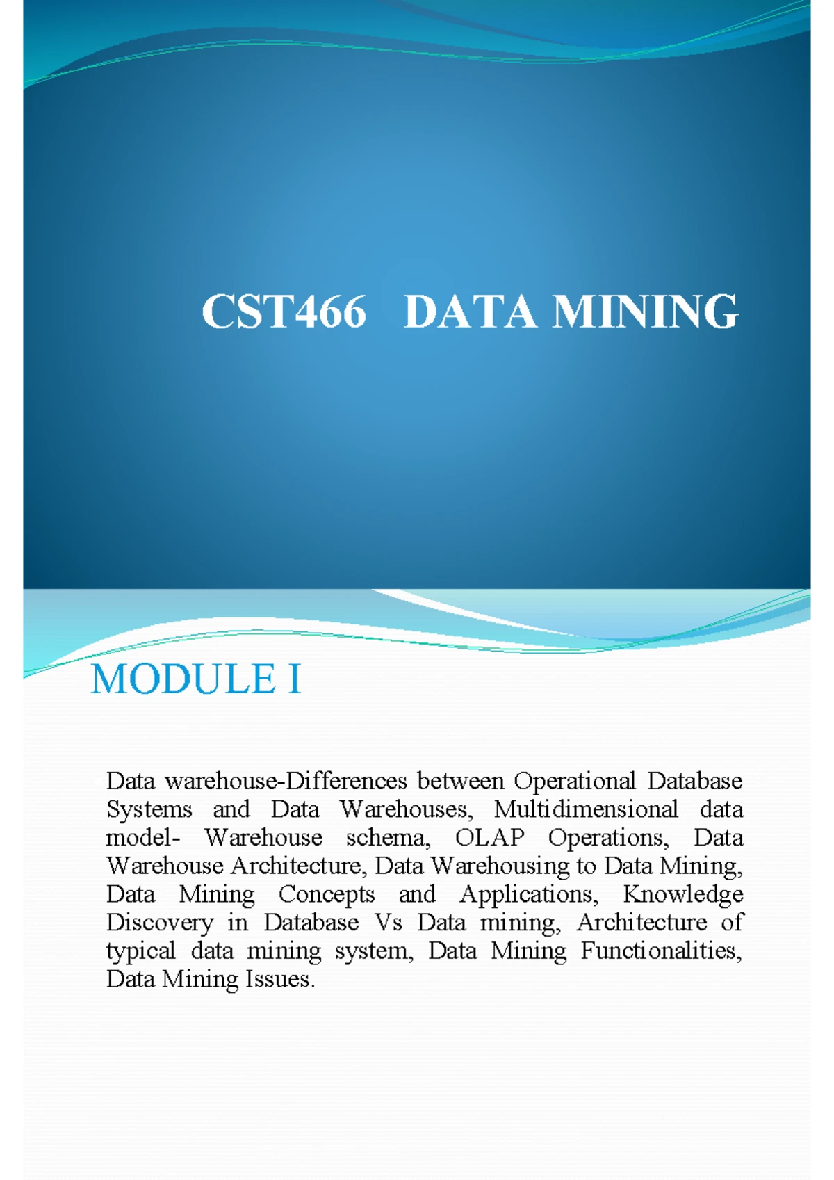 Module 2 - mod 2 - Module 2 Data Preprocessing-Need of data ...