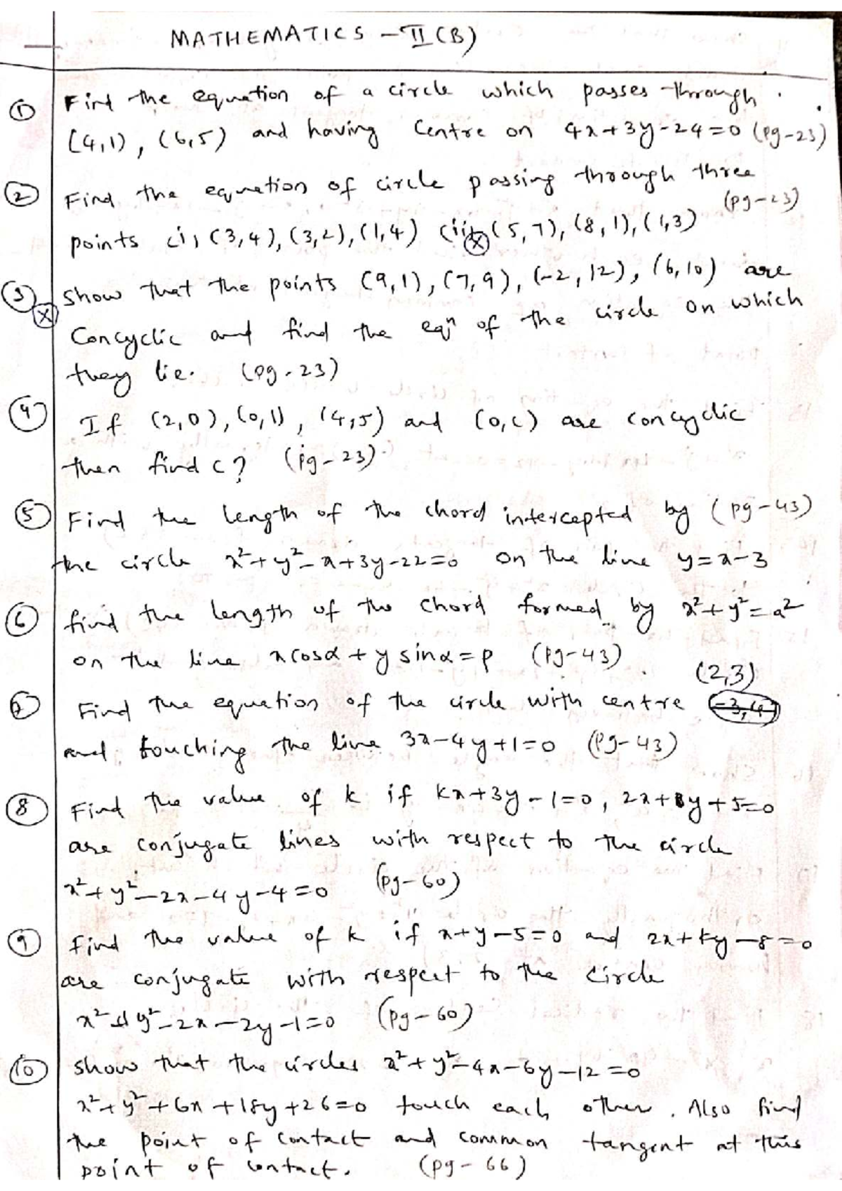 MATHEMATICS IIB 2026 - Important Circle Equations and Properties - Studocu