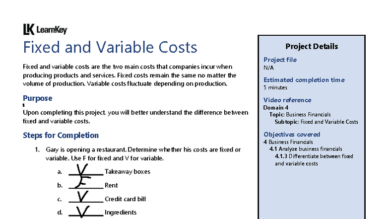 Fixed and Variable Costs: Understanding Business Financials (PF 54 ...