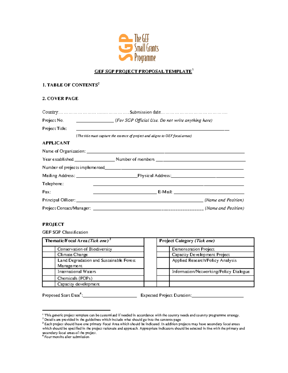 GEF SGP Generic Project Template 1 September 11 - GEF SGP PROJECT ...