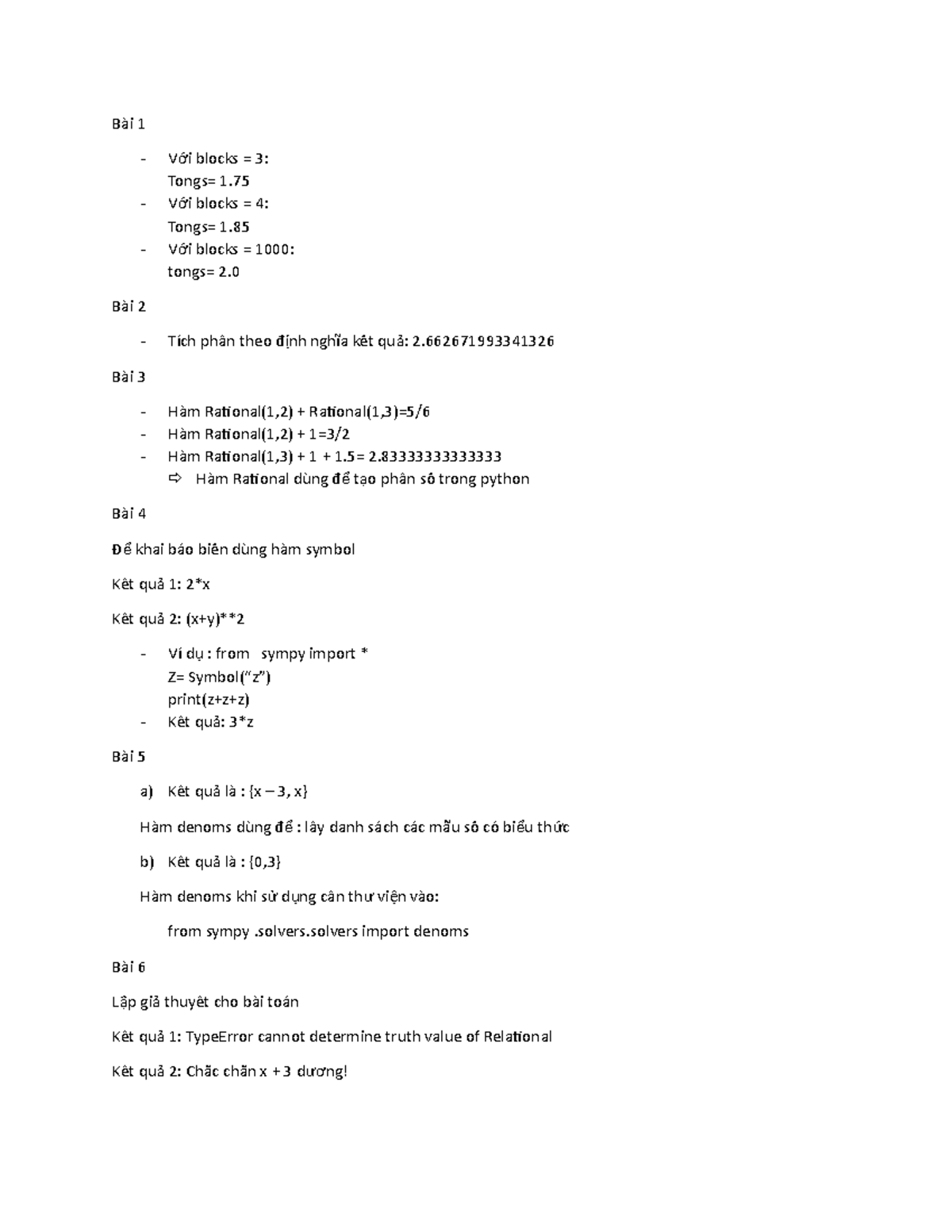 Bai 1 - homework code - Bài 1 - V i blocks = 3:ớ Tongs= 1. - V i blocks ...