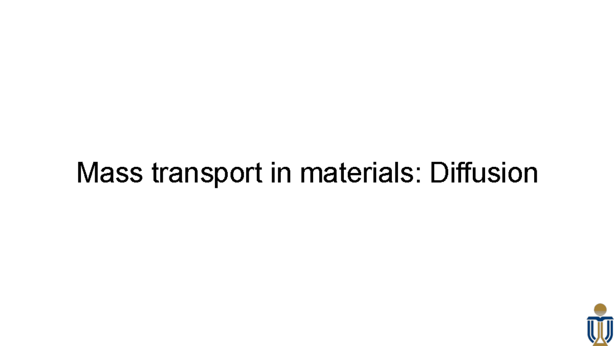 CENG 1500 Lecture Notes: Understanding Diffusion Mechanisms - Studocu