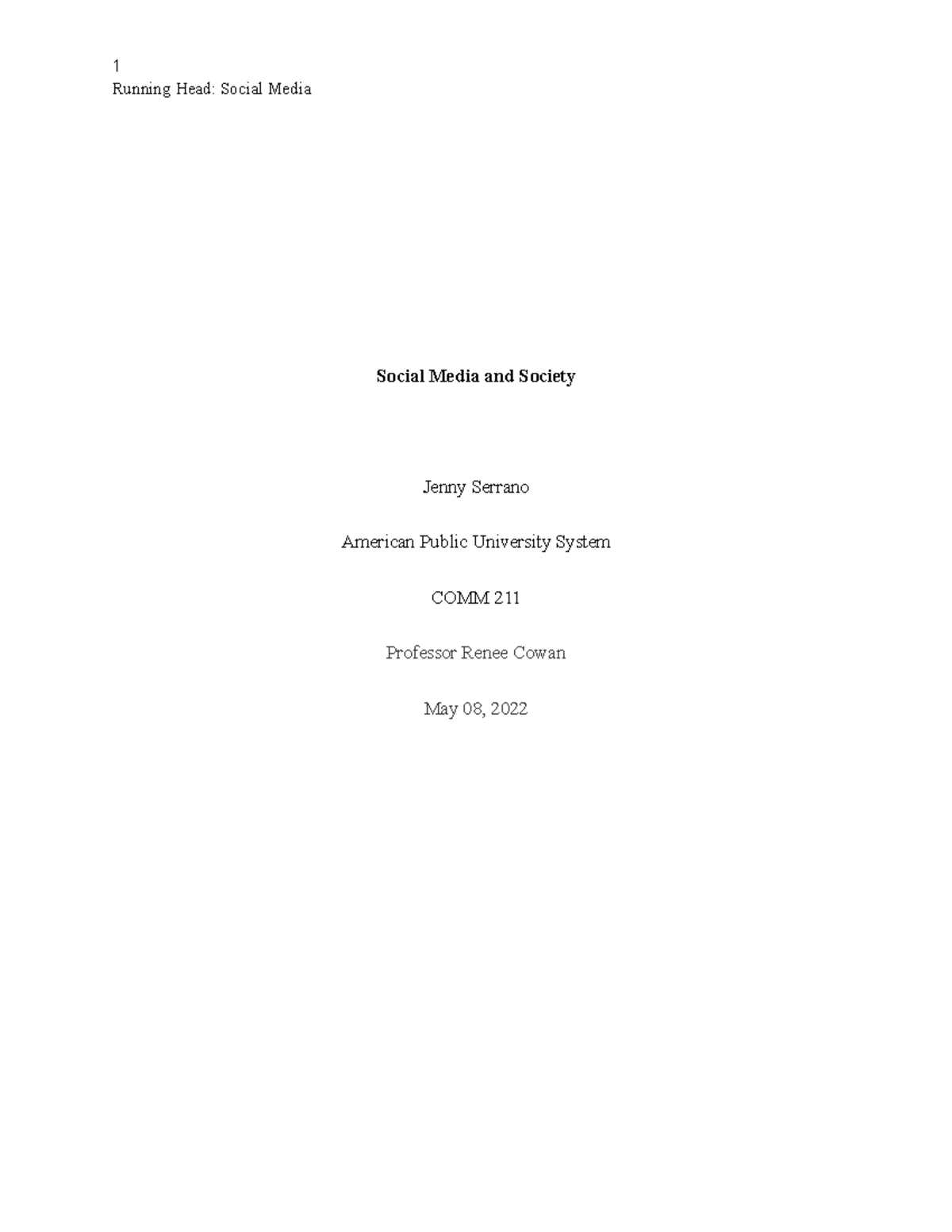 COMM211 Week 1 Assignment: Impact of Social Media on Life - Studocu