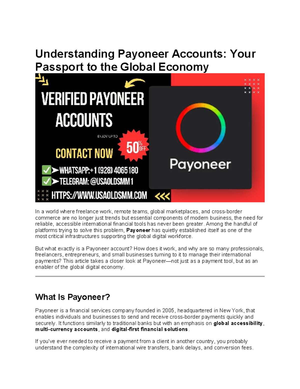 Understanding Payoneer Accounts: Your Guide to Global Payments - Studocu