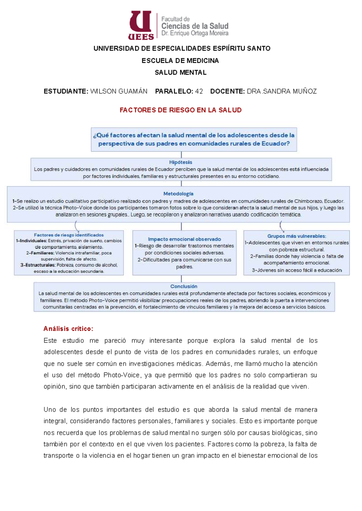Factores de Riesgo en la Salud Mental de Adolescentes - Actividad #2 P1 ...