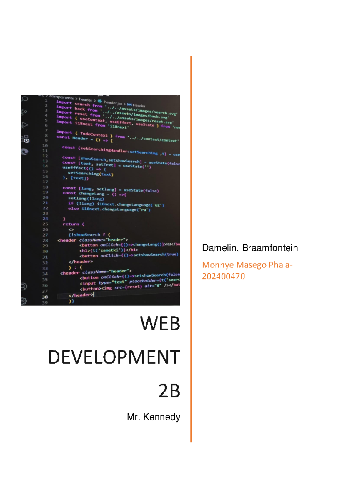 Web Development 2B Assignment 1: Designing a Company Website - Studocu
