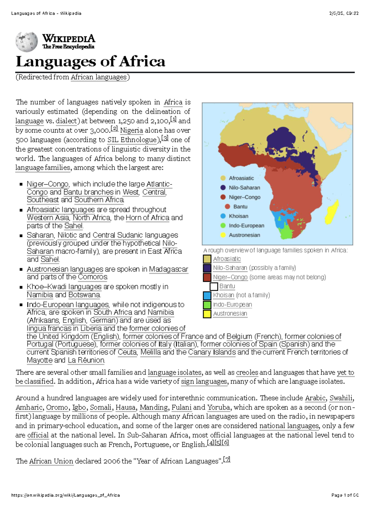Languages of Africa: An Overview of Linguistic Diversity and Families ...