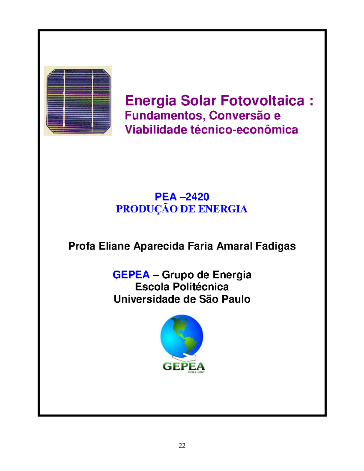 Apostila PEA-2420: Energia Solar Fotovoltaica - Fundamentos e ...
