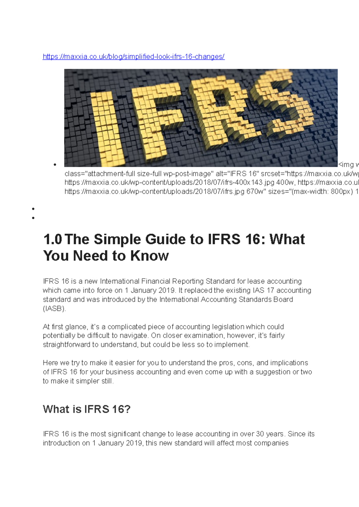 IFRS 16: A Comprehensive Overview of Lease Accounting Changes - Studeersnel