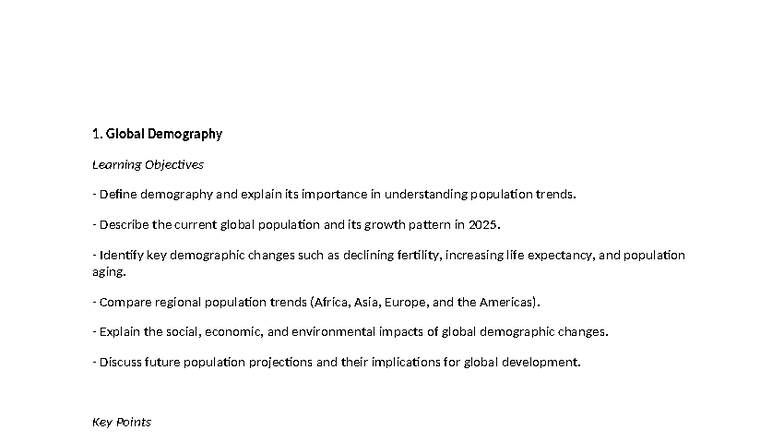 Global Demography And Sustainable Development Key Insights And Trends