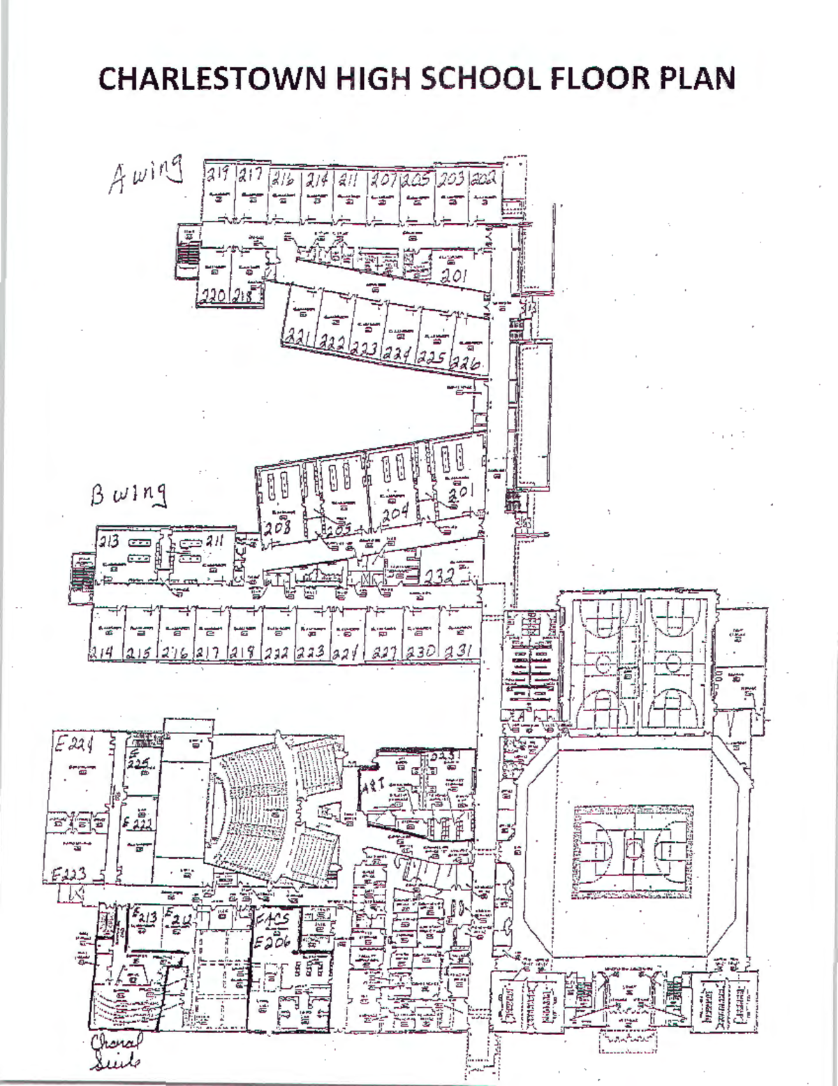 Schoolmap - notes - CHARLESTOWN H IG H SCHOOL FLOOR PLAN A' 'yl q ff ...