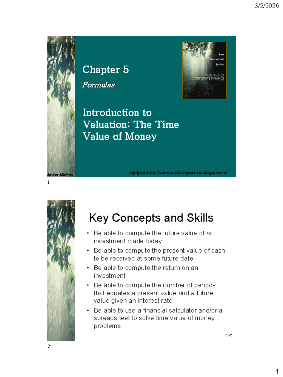 Chapter 5: Time Value of Money Concepts and Formulas (FIN 101) - Studocu