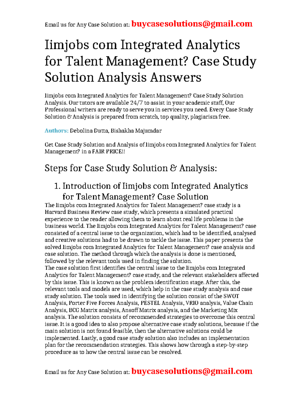 IIMJobs.com Integrated Analytics for Talent Management? Case Study ...
