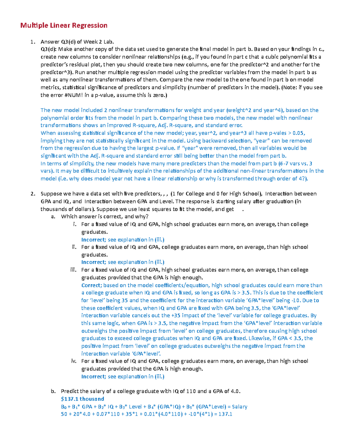 Homework 2 - Multiple Linear Regression - Multiple Linear Regression ...