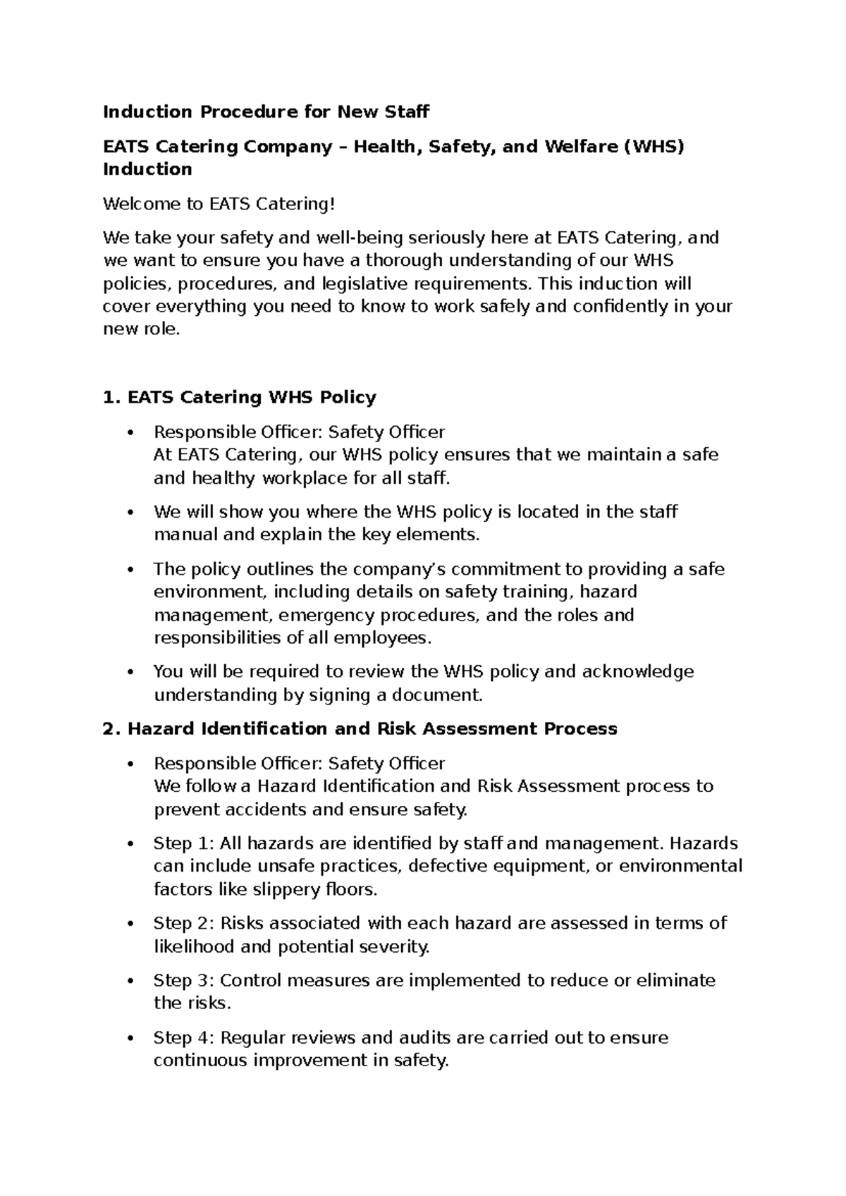 ( Bsbwhs 311)(Jay)(Induction) - Induction Procedure for New Staff EATS ...