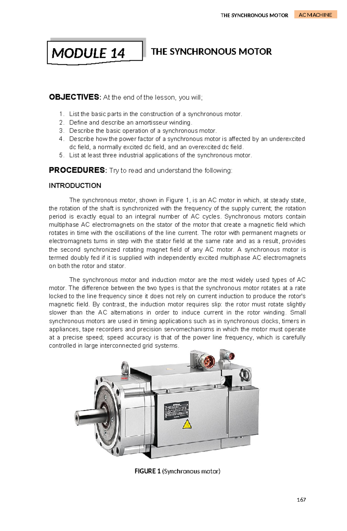 Module 14 - Understanding Synchronous Motors and Their Applications ...