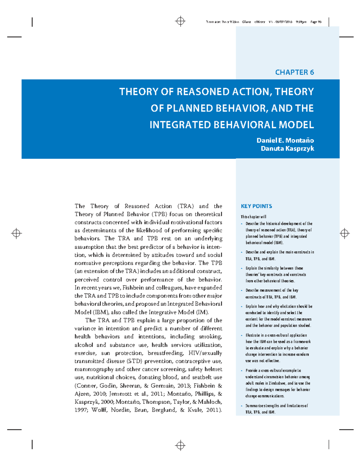Chapter 6: Theory of Reasoned Action, Planned Behavior & Integrated ...