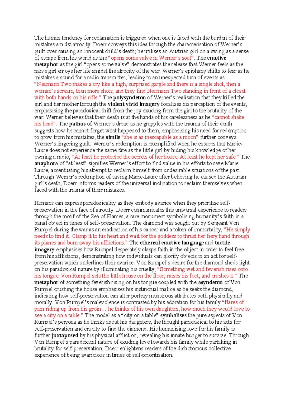 Atlwcs draft paragraphs english advanced HSC 2024-2025 - The human ...