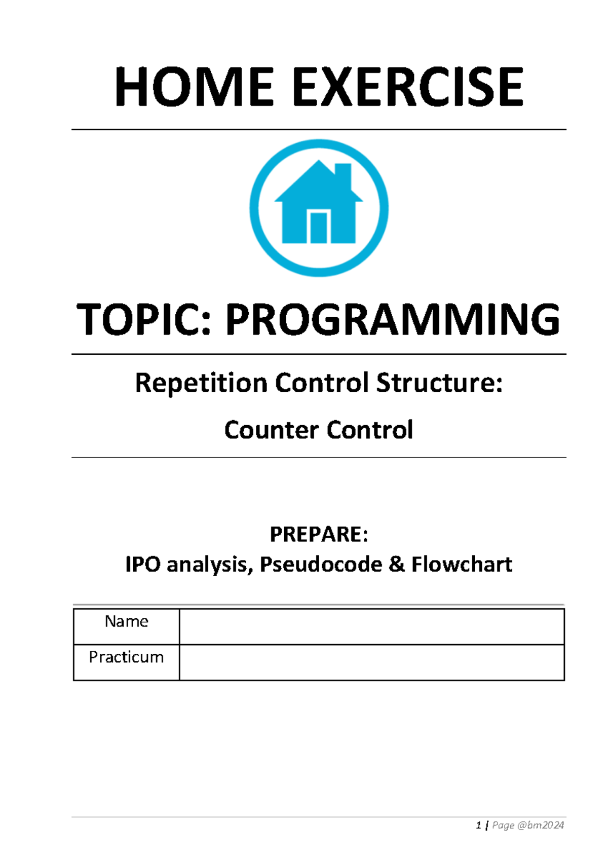 Repetition Control Structure Practice Exercises for CS101 - Studocu