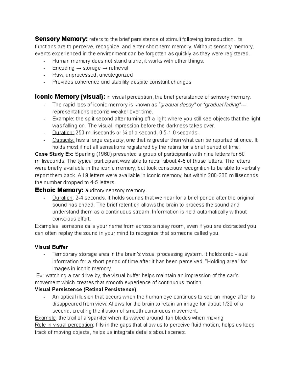 PSYC 250 Exam 2 Study Guide - Memory Systems Overview and Key Concepts ...