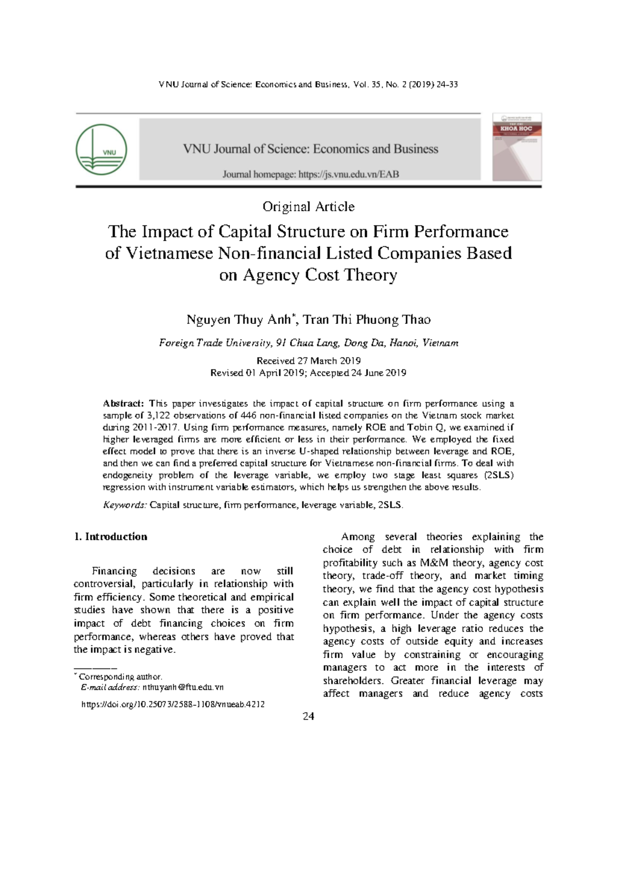 The Impact of Capital Structure on Firm Performance: Evidence from ...