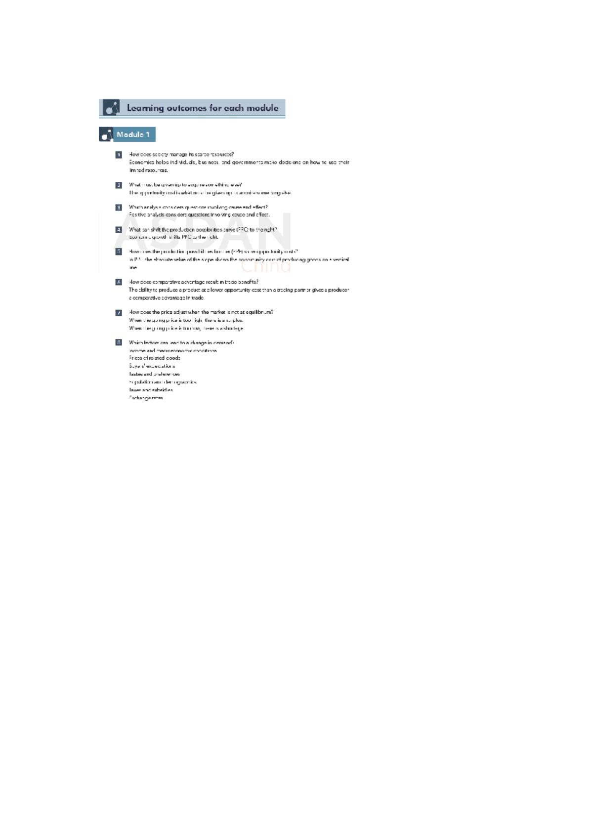 Economics Module 1: Key Learning Outcomes and Concepts Notes - Studocu