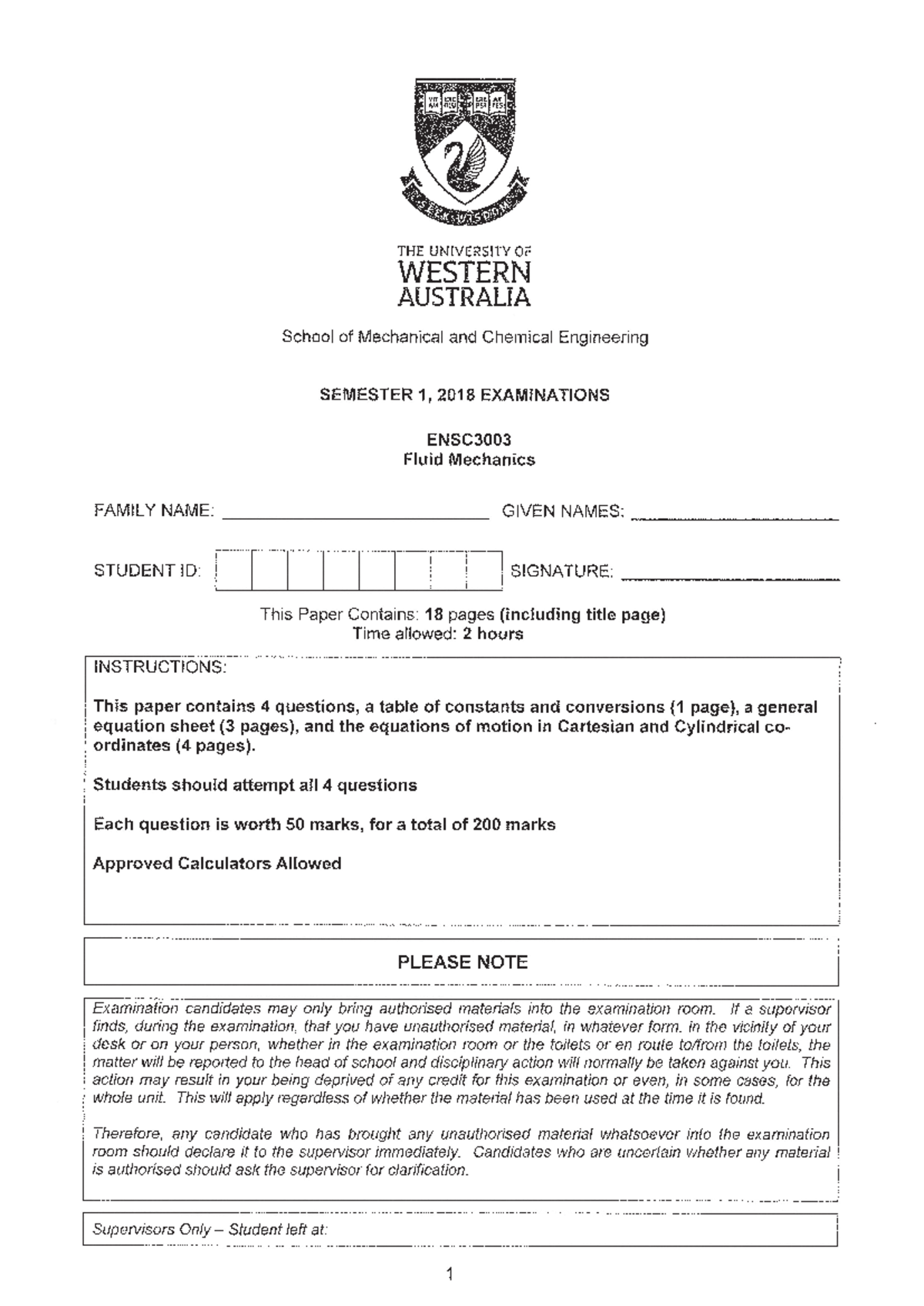 ENSC3003 2018 Past Exam Review & Key Concepts - Studocu