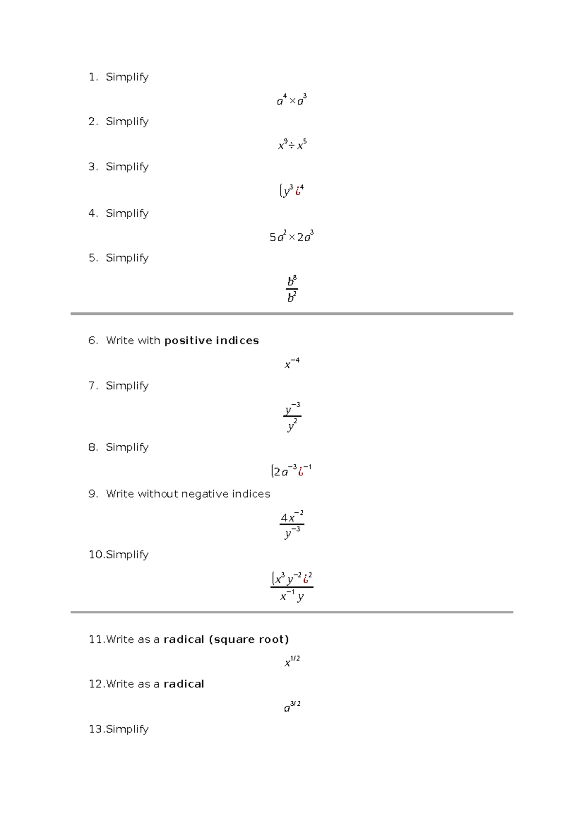 HW - Practice Questions for Simplifying Expressions - Studocu