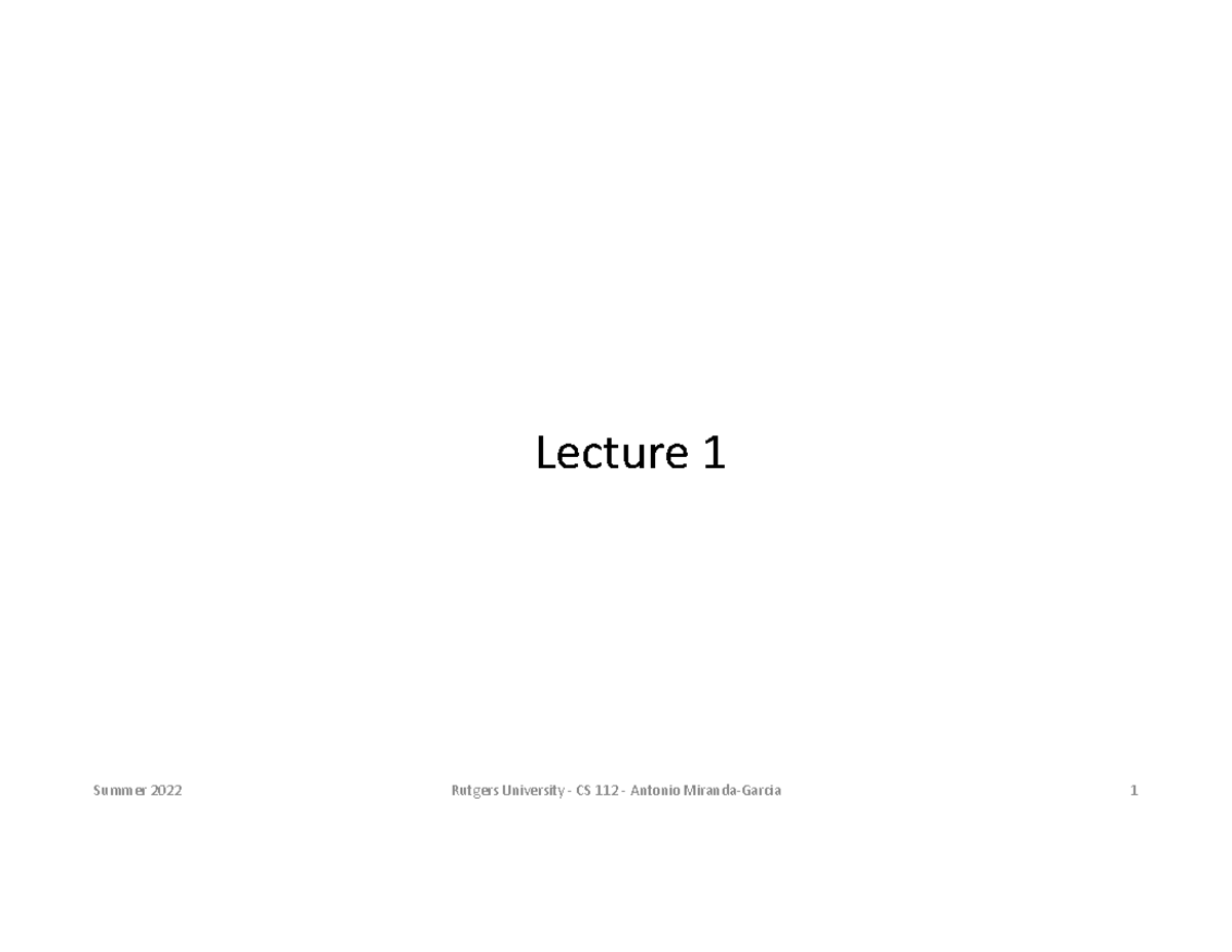 Lecture 01 - Introduction to Data Structures (CS 112) - Studocu