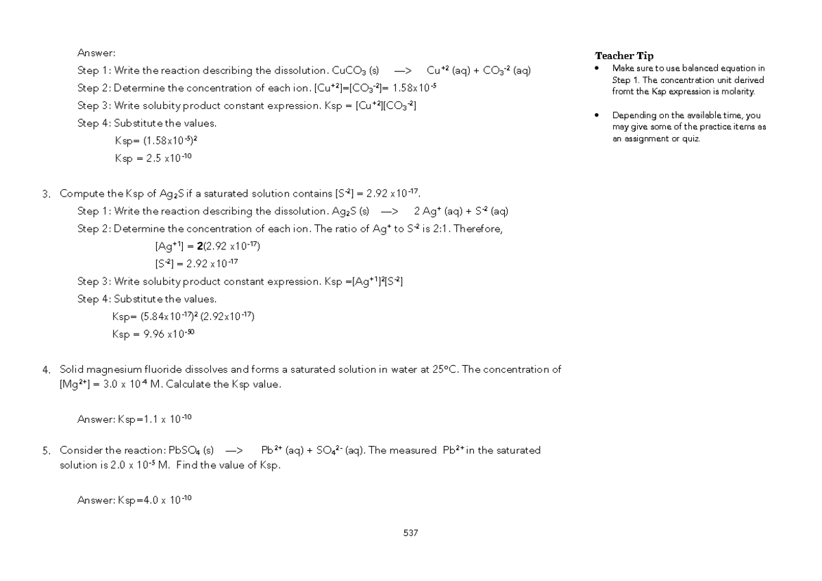 General Chemistry 2 (51) - Answer: Step 1: Write the reaction ...