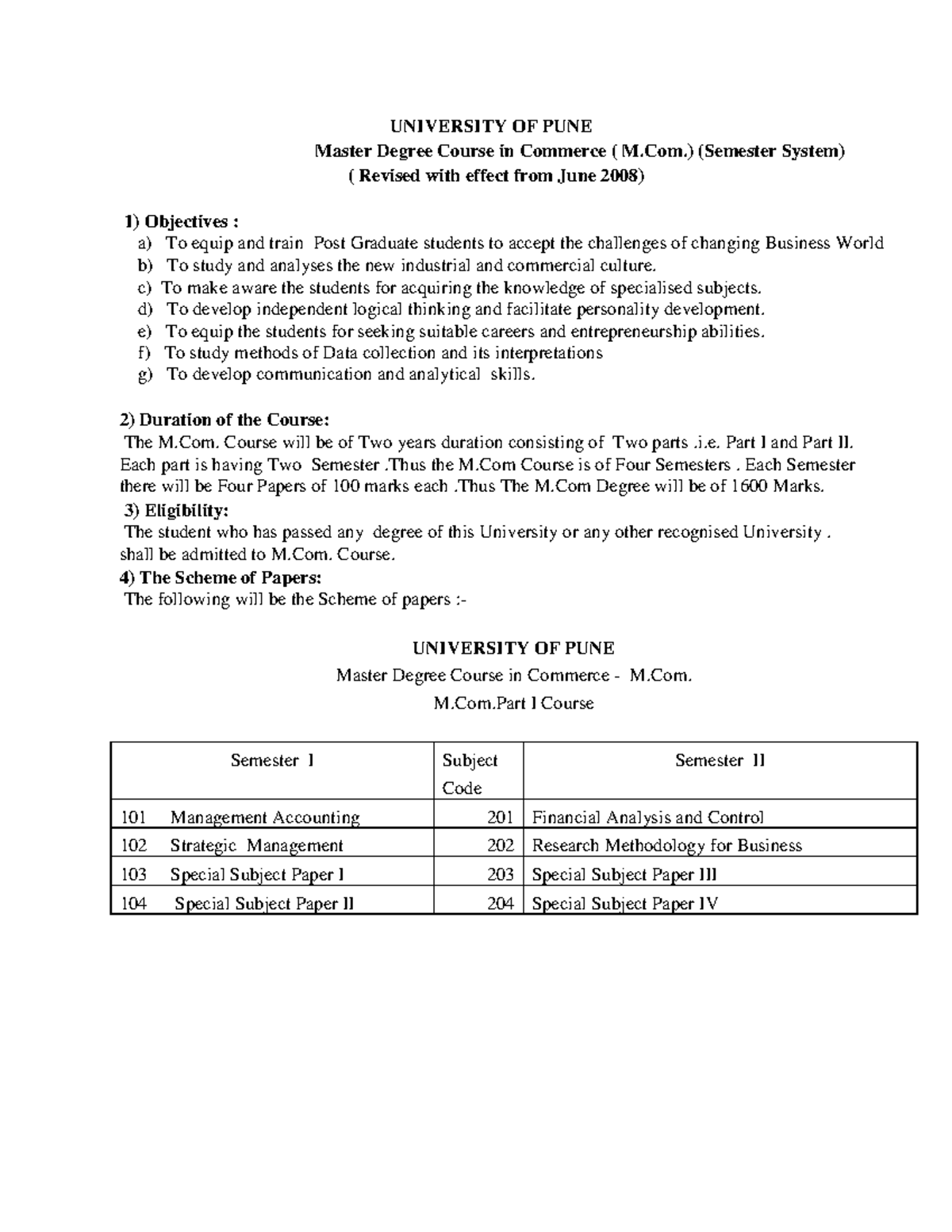 M.Com Syllabus - Lecture Notes and Course Overview (Revised 2023) - Studocu
