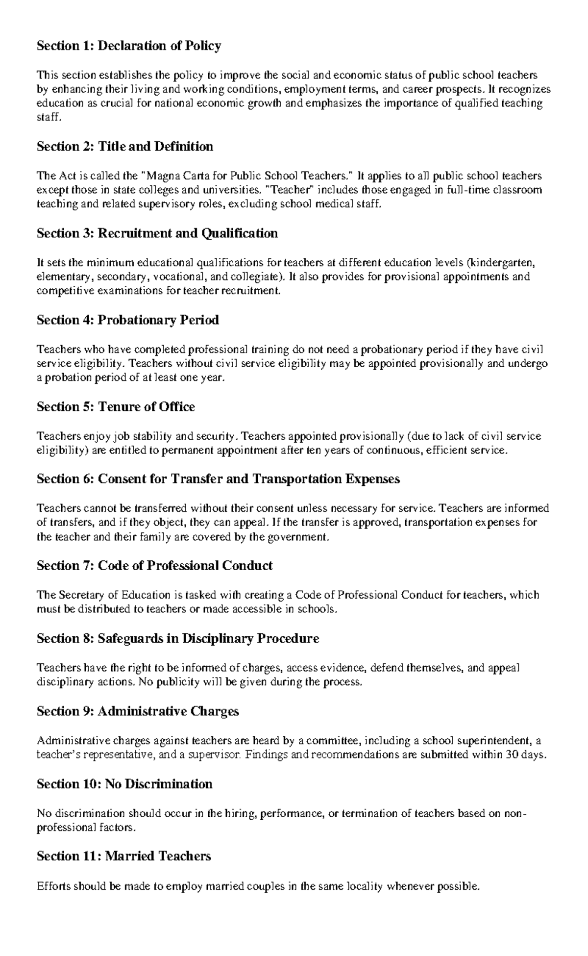 Professionalizing Public School Teachers: Policy & Guidelines (EDU 101 ...