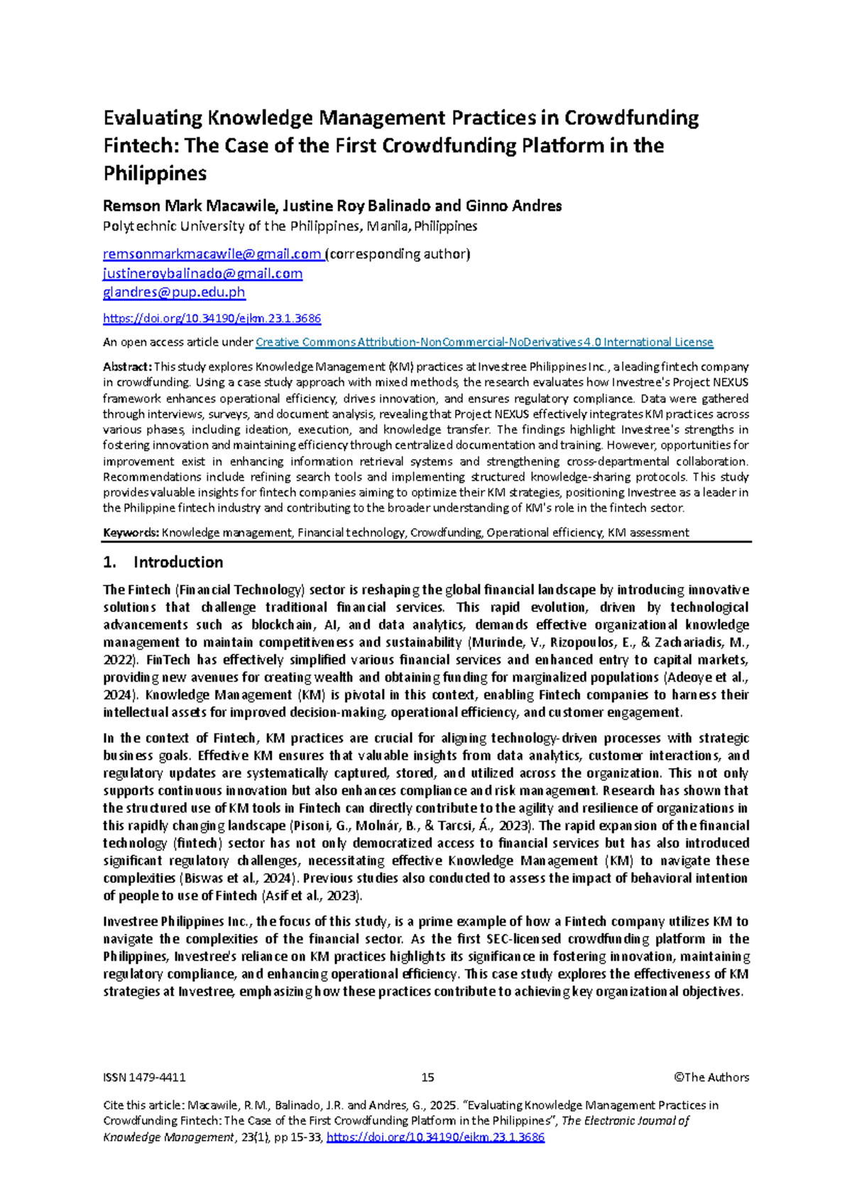 Knowledge Management Practices in Crowdfunding Fintech: A Case Study of ...