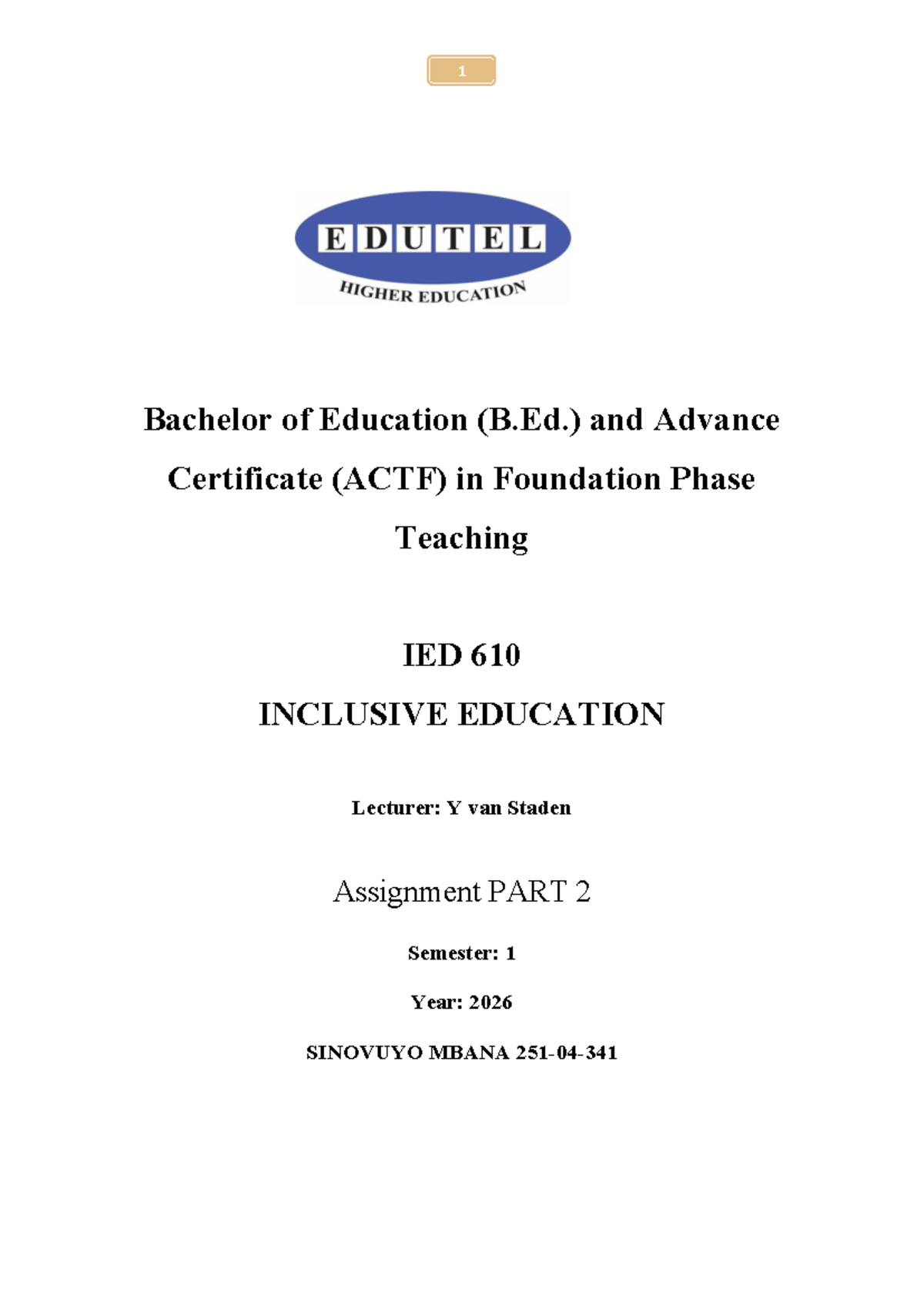 IED 610 Assignment Part 2: Case Study on Parent Meeting & Learner ...