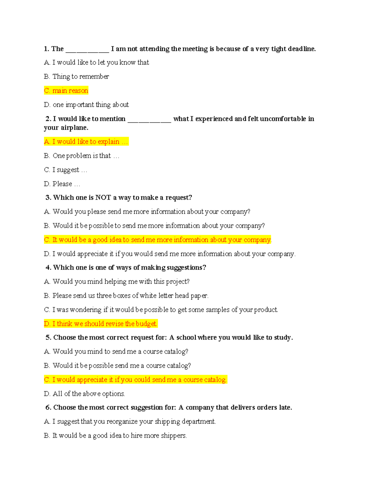 Writing LV3 - Midterm Exam: Request and Suggestion Exercises - Studocu