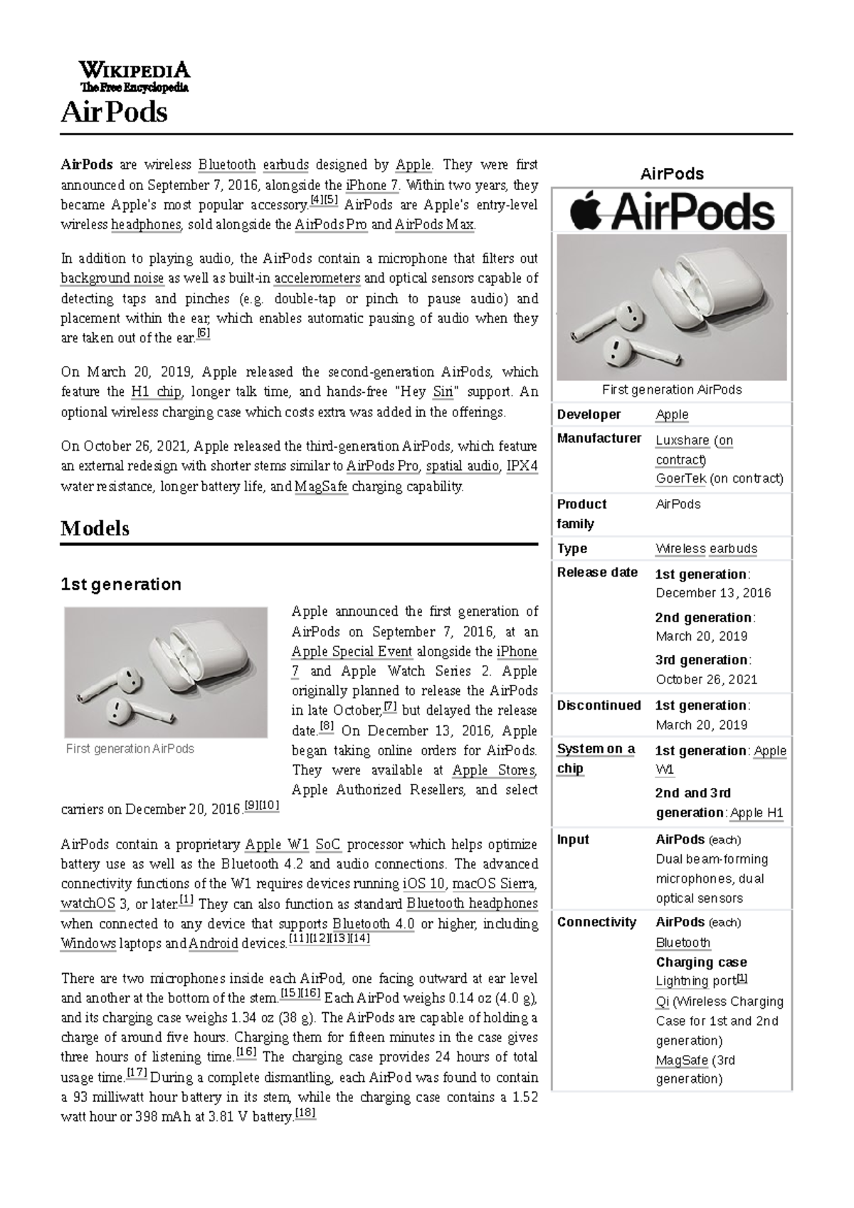 Air Pods - Assignment for Unit 8 - AirPods First generation AirPods ...