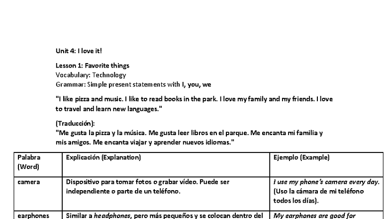 Unit 4: Lesson 1 - Vocabulary & Grammar on Technology - Studocu