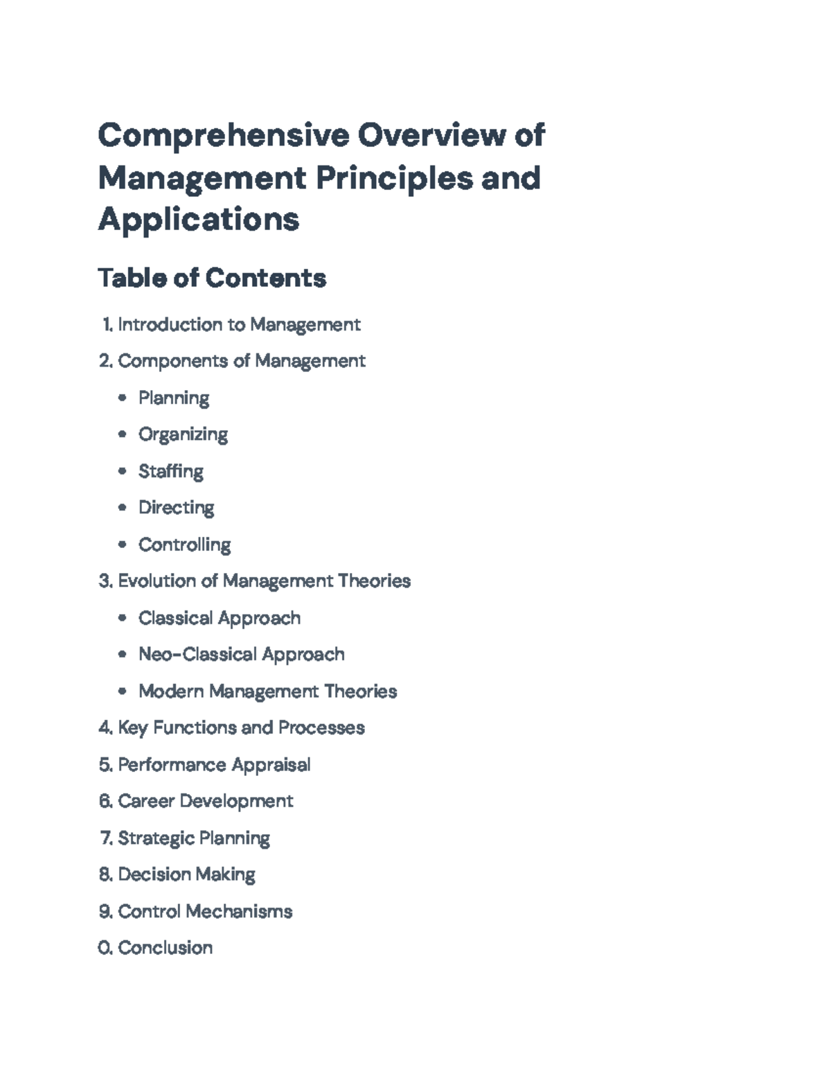 Comprehensive Overview of Management Principles and Key Functions ...