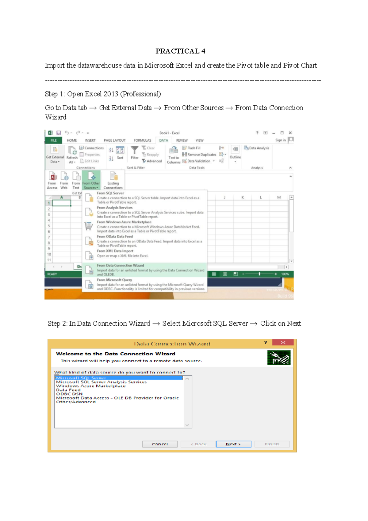 BI 4 - Practical 4: Importing Data & Creating Pivot Tables in Excel ...