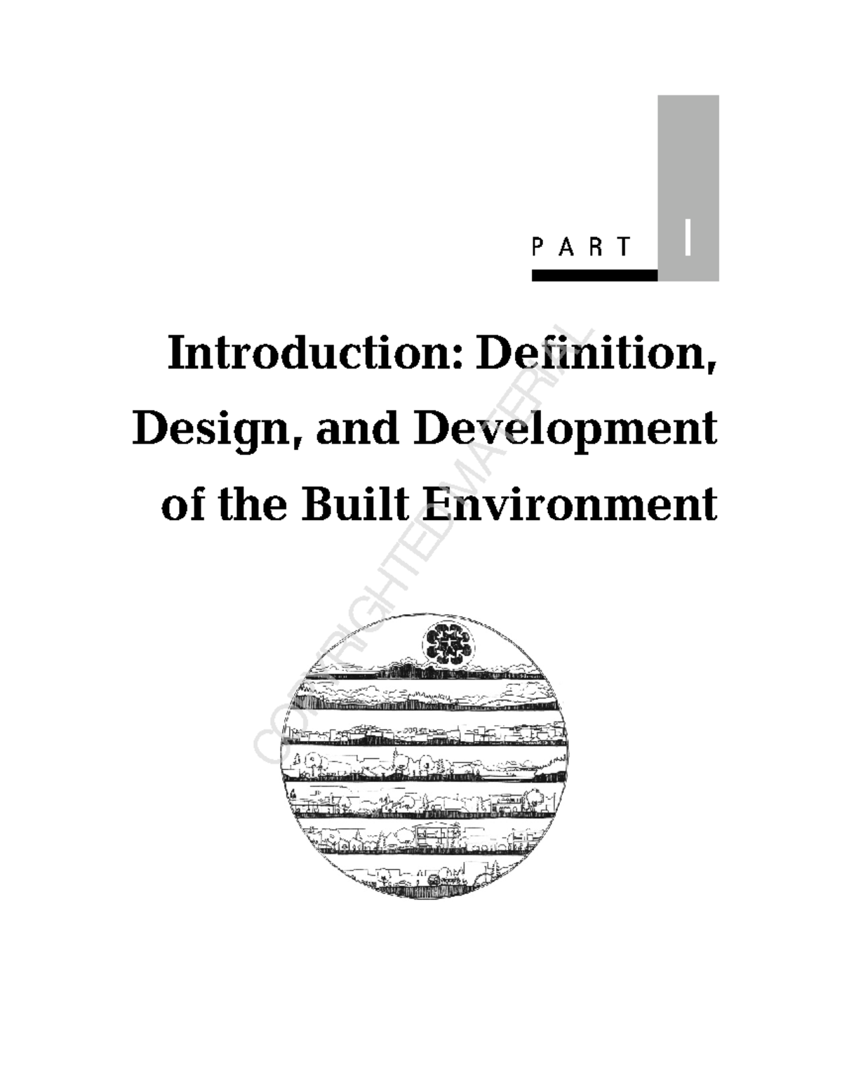 Components of Built Environment - P A R T I Introduction: Definition ...