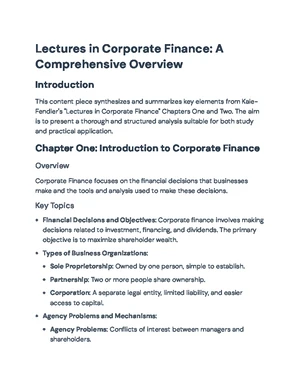 Corporate Finance - Study Notes & Assignments - Studocu