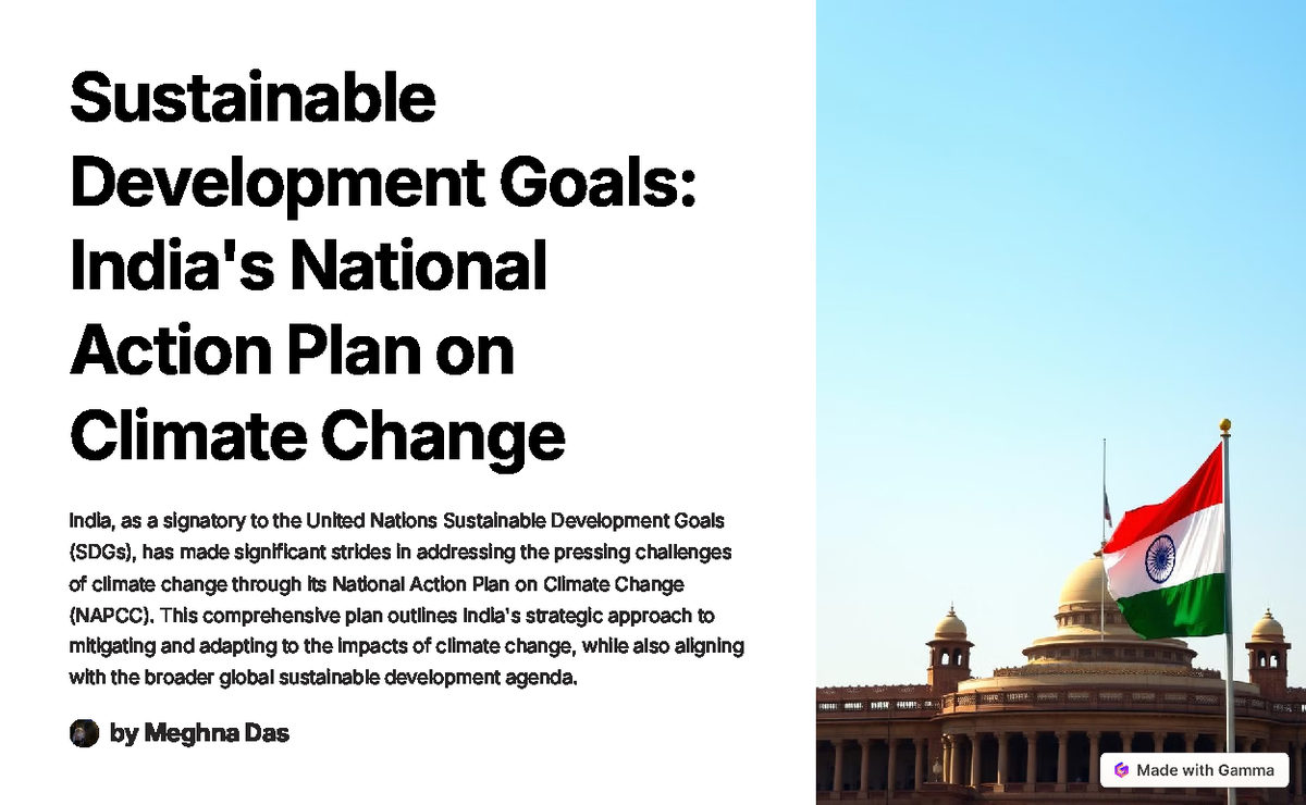 Sustainable Development Goals Indias National Action Plan on Climate ...