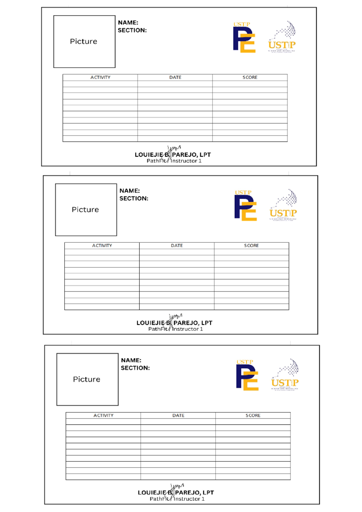 Score card Path Fit 4 - this is scoring card - Information Technology ...