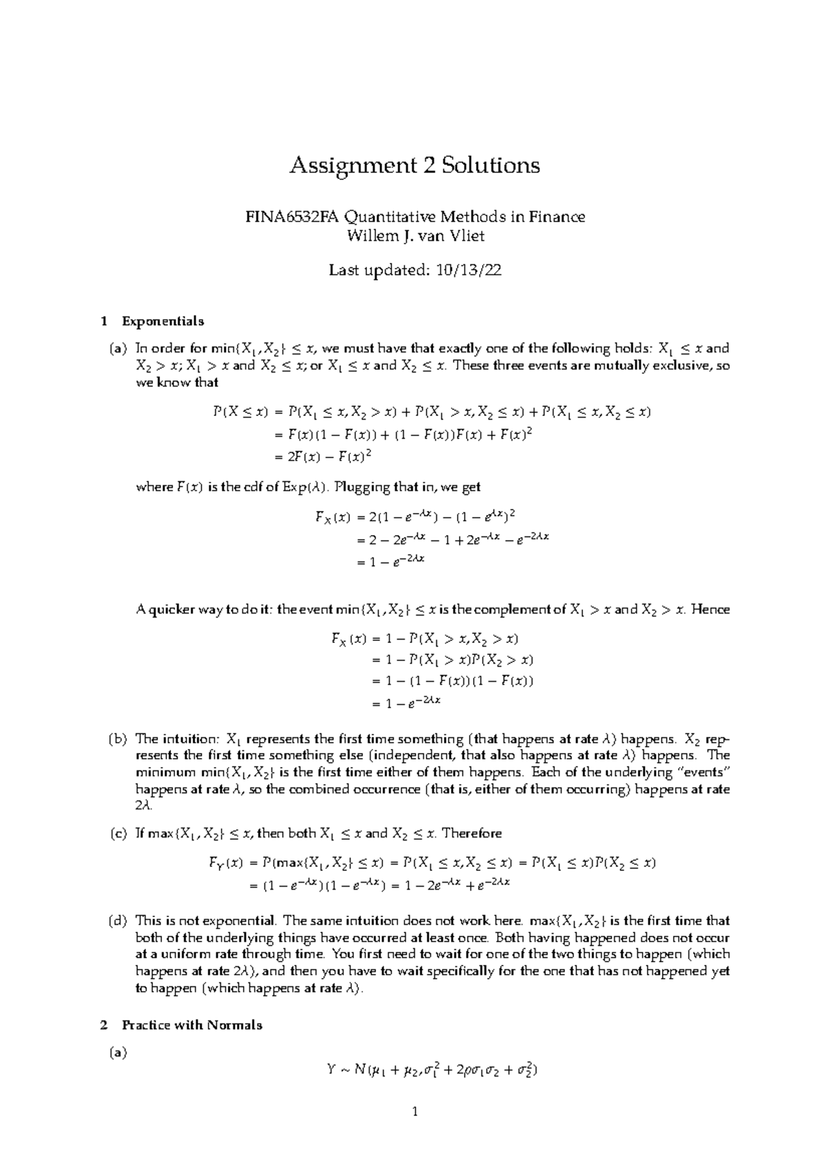 FINA6532FA Assignment 2 Complete Solutions and Explanations - Studocu