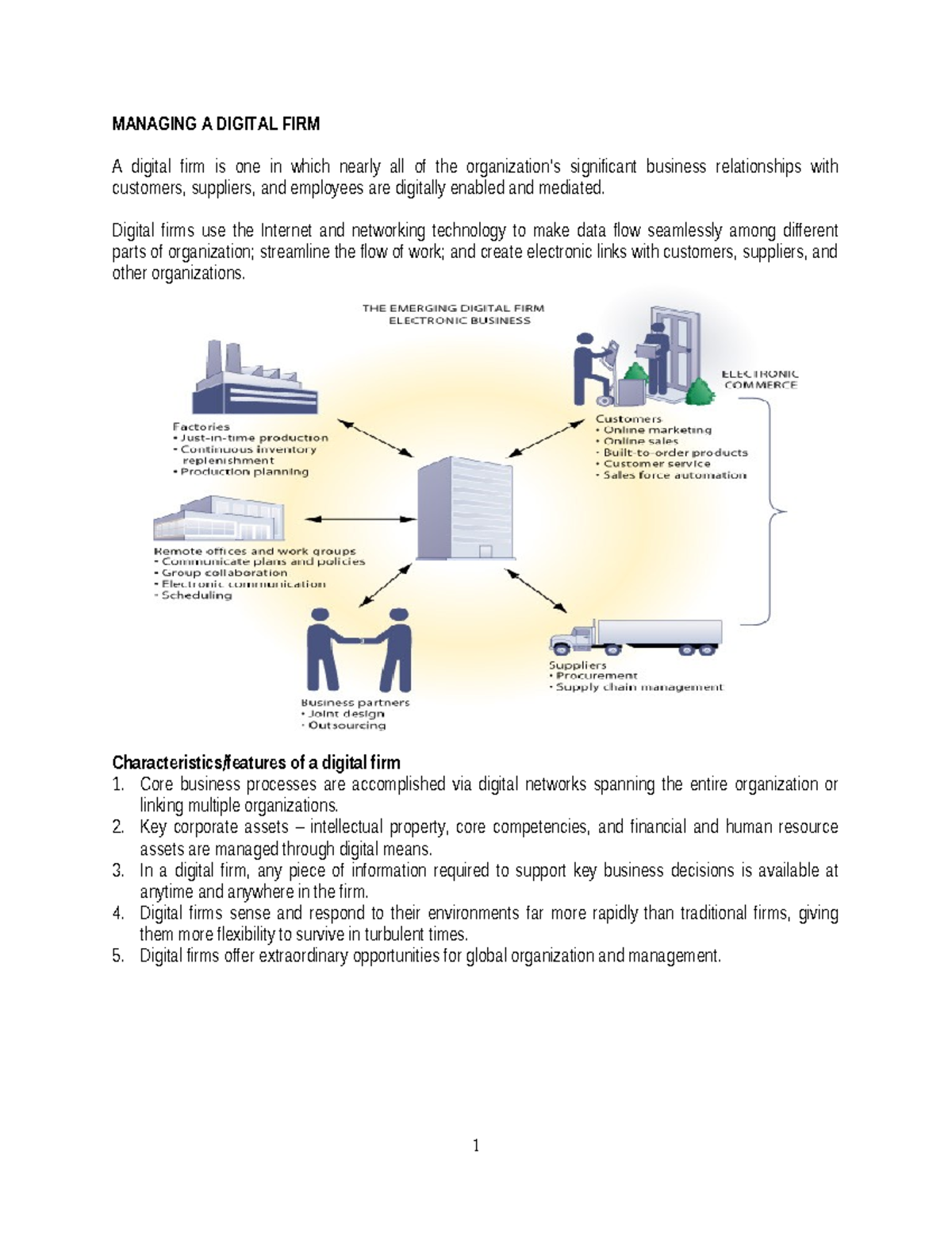 Digital Firm Management: Key Insights and Systems Overview - Studocu